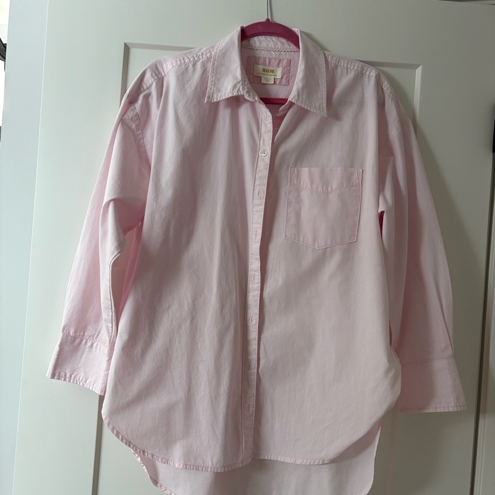 Pink oversized cotton shirt